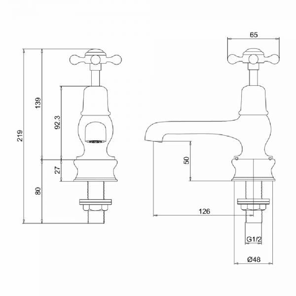 Burlington Claremont Regent Chrome Basin Pillar Taps #2