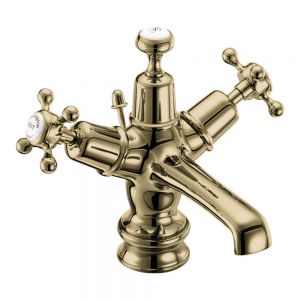 Burlington Claremont Regent Gold Mono Basin Mixer Tap with Pop Up Waste