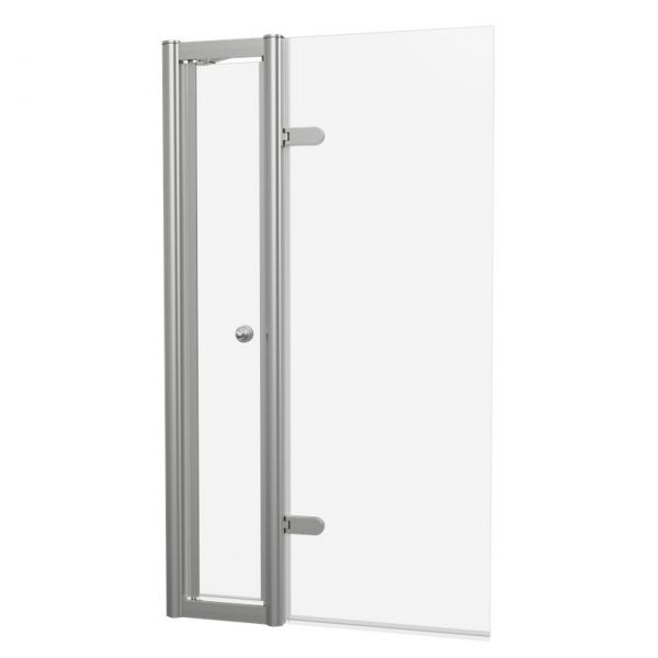 Burlington Classique 1850 Brushed Nickel Hinged Bath Screen with Access Panel 1500 x 850mm