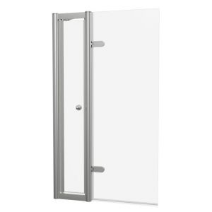 Burlington Classique 1850 Brushed Nickel Hinged Bath Screen with Access Panel 1500 x 850mm
