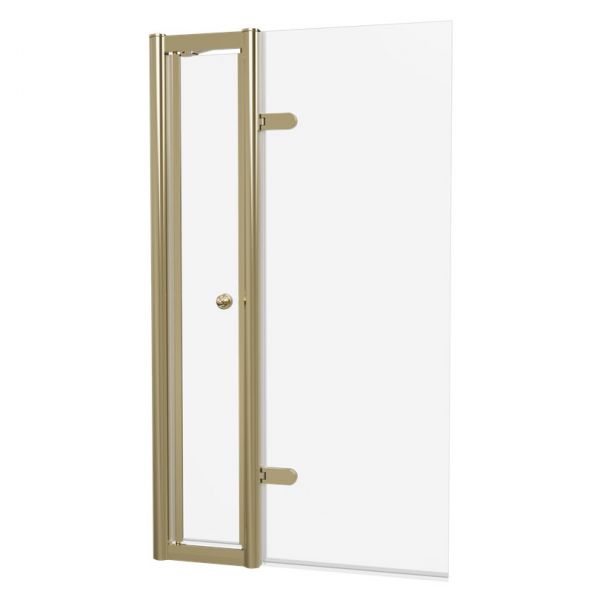 Burlington Classique 1909 Gold Hinged Bath Screen with Access Panel 1500 x 850mm