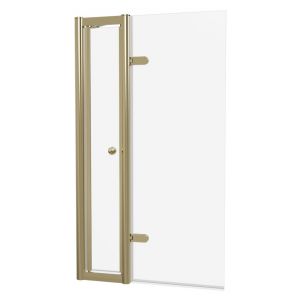 Burlington Classique 1850 Gold Hinged Bath Screen with Access Panel 1500 x 850mm