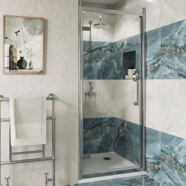 Burlington Classique Chrome Hinged Shower Door 1000mm #2
