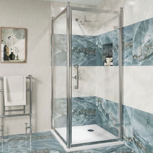 Burlington Classique Chrome Hinged Shower Door 1000mm