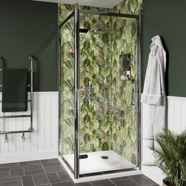 Burlington Classique Chrome Hinged Shower Door 1000mm #3
