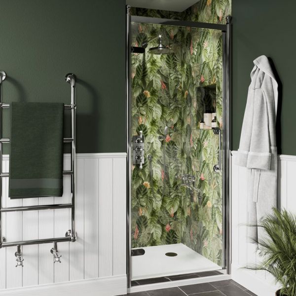 Burlington Classique Chrome Hinged Shower Door 1000mm #4