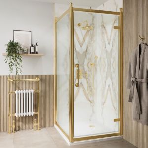 Burlington Classique Gold Hinged Shower Door 800mm