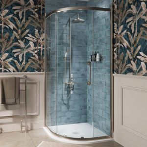 Burlington Classique Brushed Nickel Quadrant Shower Enclosure 800mm