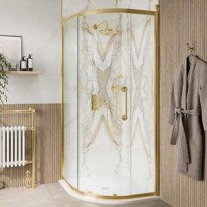 Burlington Classique Gold Quadrant Shower Enclosure 900mm