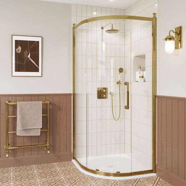 Burlington Classique Gold Quadrant Shower Enclosure 800mm #3