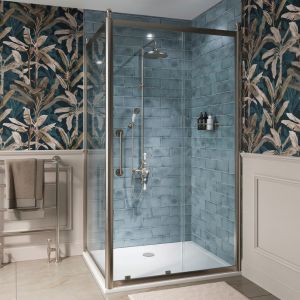 Burlington Classique Brushed Nickel Sliding Shower Door 1200mm