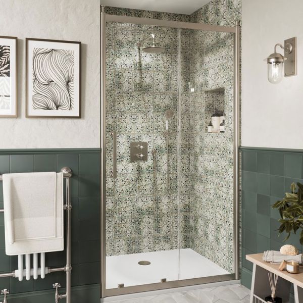 Burlington Classique Brushed Nickel Sliding Shower Door 1200mm #3