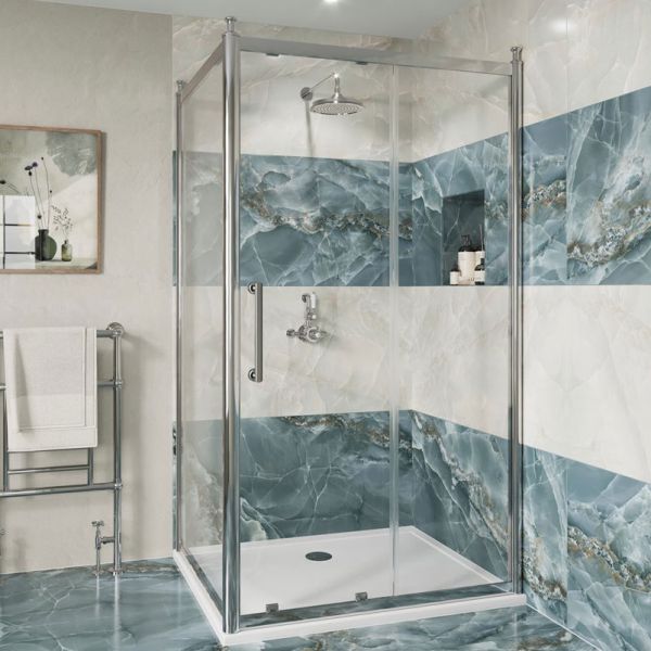 Burlington Classique Chrome Sliding Shower Door 1400mm