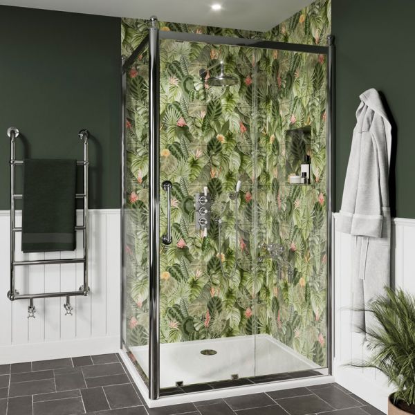 Burlington Classique Chrome Sliding Shower Door 1400mm #2
