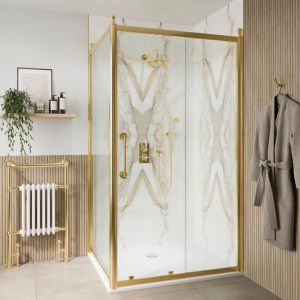 Burlington Classique Gold Sliding Shower Door 1200mm