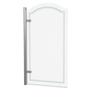 Burlington Classique Brushed Nickel Curved Hinged Bath Screen 1565 x 850mm Left Hand