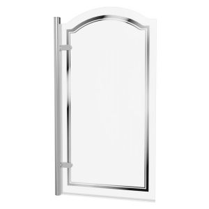 Burlington Classique Chrome Curved Hinged Bath Screen 1565 x 850mm Left Hand