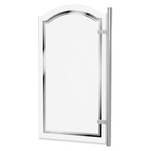 Burlington Classique Chrome Curved Hinged Bath Screen 1565 x 850mm Right Hand