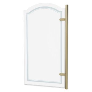 Burlington Classique Gold Curved Hinged Bath Screen 1565 x 850mm Right Hand