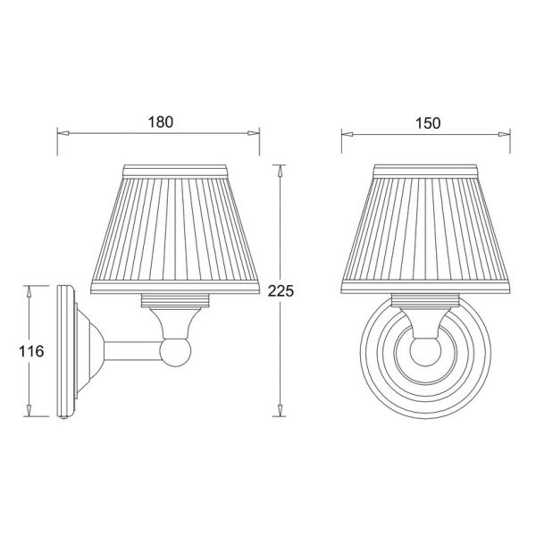 Burlington Brushed Nickel LED Bathroom Wall Light and White Fine Pleated Shade #2