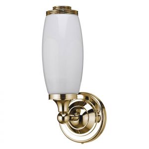 Burlington Gold LED Bathroom Wall Light and Opal Glass Tube Shade