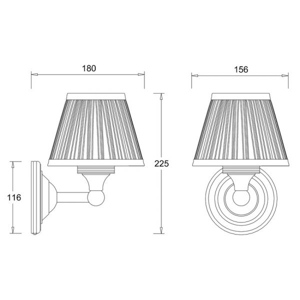 Burlington Chrome LED Bathroom Wall Light and Silver Chiffon Shade #2