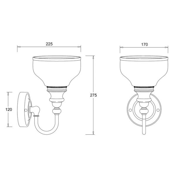 Burlington Chrome LED Ornate Bathroom Wall Light and Opal Glass Shade #2