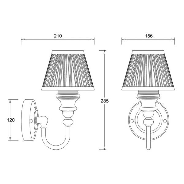 Burlington Chrome LED Ornate Bathroom Wall Light and Silver Chiffon Shade #2
