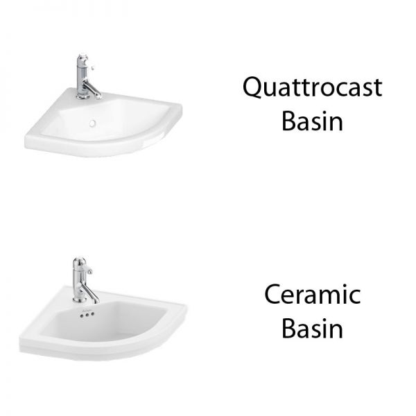 Burlington 430 Matt White Freestanding Corner Cloakroom Vanity Unit and Basin #3