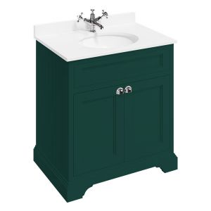 Burlington 750 Matt Green Freestanding 2 Door Vanity Unit and Minerva Basin