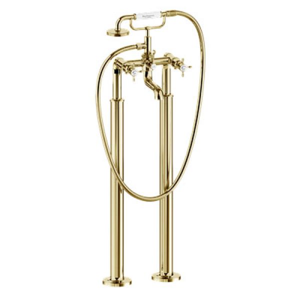Burlington Guild Gold Floor Standing Bath Shower Mixer Tap