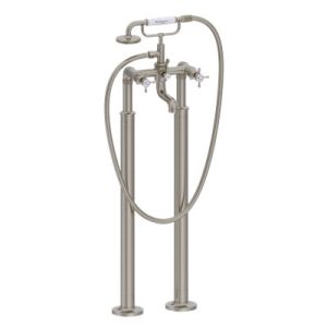 Burlington Guild Brushed Nickel Floor Standing Bath Shower Mixer Tap