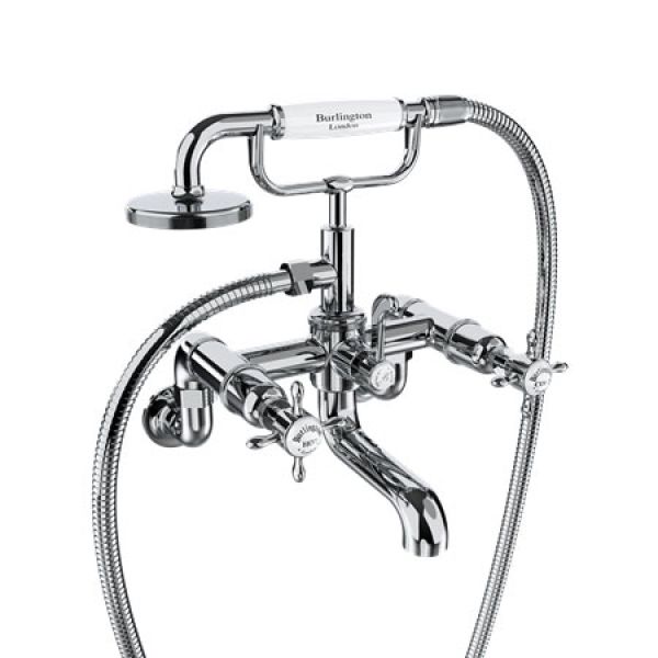 Burlington Guild Chrome Wall Mounted Bath Shower Mixer Tap
