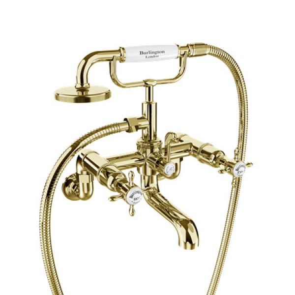 Burlington Guild Gold Wall Mounted Bath Shower Mixer Tap