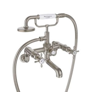 Burlington Guild Brushed Nickel Wall Mounted Bath Shower Mixer Tap