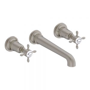 Burlington Guild Brushed Nickel 3 Hole Wall Mounted Bath Filler Tap