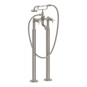 Burlington Guild Brushed Nickel Floor Standing Bath Shower Mixer Tap