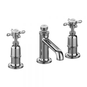 Burlington Guild Chrome Deck Mounted 3 Hole Basin Mixer Tap