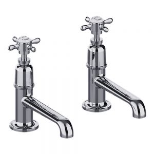 Burlington Guild Chrome Long Nose Basin Pillar Taps