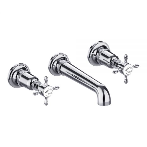 Burlington Guild Chrome 3 Hole Wall Mounted Bath Filler Tap