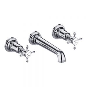 Burlington Guild Chrome 3 Hole Wall Mounted Bath Filler Tap