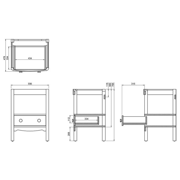 Burlington Guild 620 Green Freestanding Vanity Unit and Worktop #3