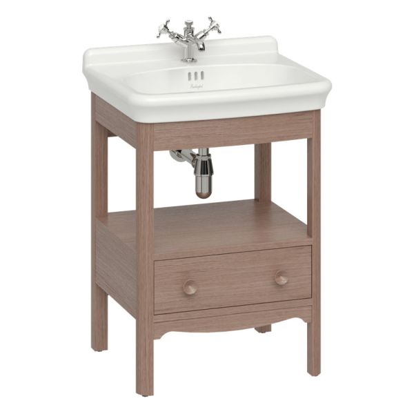 Burlington Guild 620 Dark Oak Freestanding Vanity Unit and Basin