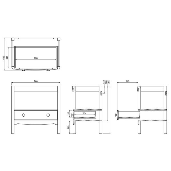 Burlington Guild 850 Green Freestanding Vanity Unit and Worktop #3