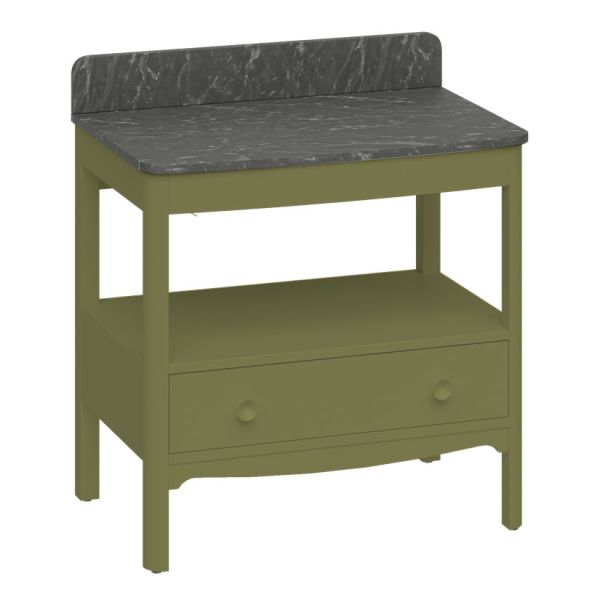 Burlington Guild 850 Green Freestanding Vanity Unit and Worktop #2