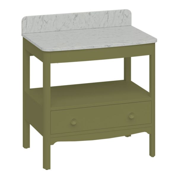 Burlington Guild 850 Green Freestanding Vanity Unit and Worktop