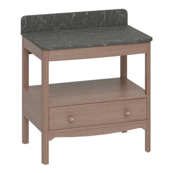 Burlington Guild 850 Dark Oak Freestanding Vanity Unit and Worktop #2