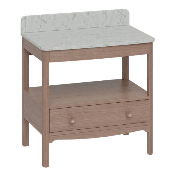Burlington Guild 850 Dark Oak Freestanding Vanity Unit and Worktop