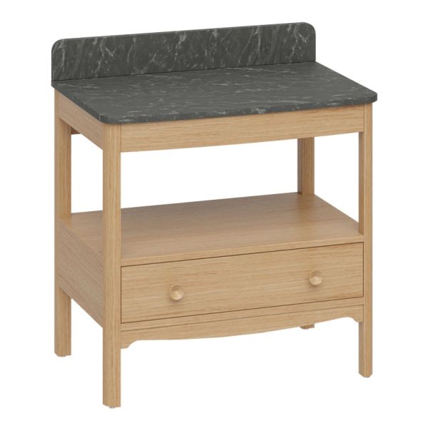 Burlington Guild 850 Light Oak Freestanding Vanity Unit and Worktop #2