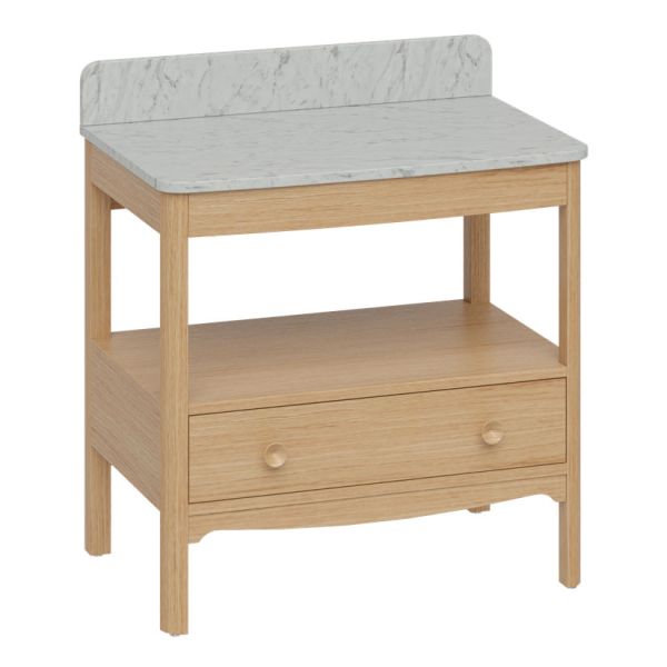 Burlington Guild 850 Light Oak Freestanding Vanity Unit and Worktop